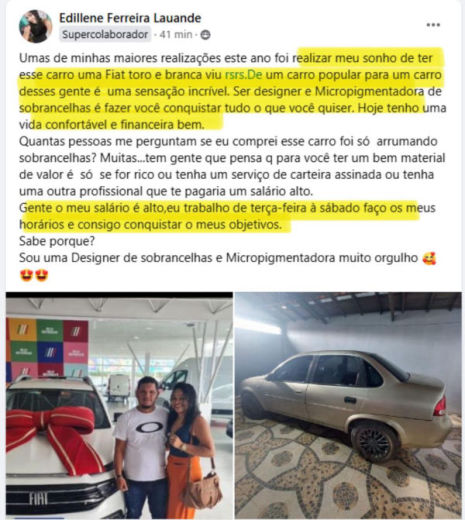 Depoimento de aluna FEN 19