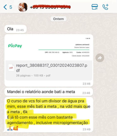 Depoimento de aluna FEN 22