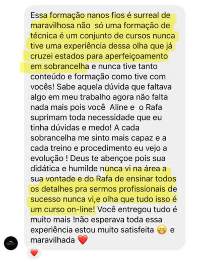 Depoimento de aluna FEN 26