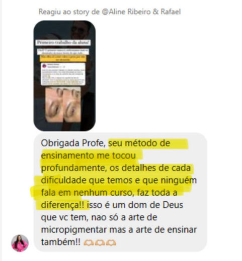 Depoimento de aluna FEN 29