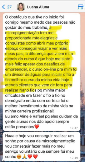 Depoimento de aluna FEN 34